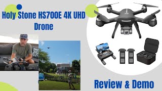 HolyStone HS700E Drone flight footage and 4K quality review [upl. by Ttennaj111]