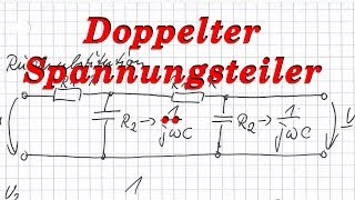 Doppelterkaskadierterbelasteter Spannungsteiler  Wechselstrom  komplexe Wechselstromrechnung [upl. by Convery857]