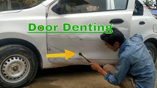 Car Door Dent repairing  Datsun Go door denting [upl. by Thurstan348]