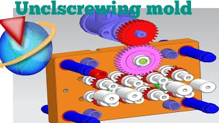 unscrewing mold  unscrew mold  plastic unscrew mold I SIEMENS NX more about design  gear mold [upl. by Celle]