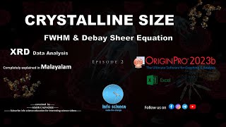 Crystalline Size from XRDFWHM Data  Malayalam FWHM keralauniversity xrd dataanalysis [upl. by Eirual]