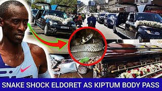 UCHAWI Eldoret Town Shocked By A Big Snake As Kelvin Kiptums Body Passed Through The Streets [upl. by Nile]