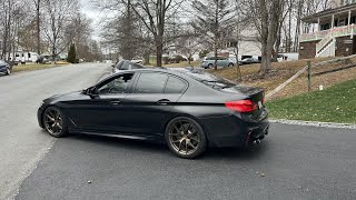 I LOWERED MY BMY 540I G30 ON HampR SPRINGS LOOKS INSANE [upl. by Meekyh458]