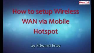 How to set up a wireless WAN in Vigor Router [upl. by Nillok]