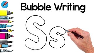 How to Draw Bubble Writing Real Easy  Letter S [upl. by Alehcim26]