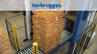 Palletizing  Automatic Palletizer machine VPM14 by Verbruggen  Palletizing of bags [upl. by Greenquist]