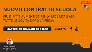 Nuovo contratto scuola più diritti aumenti stipendi mobilità e Ata tutte le novità dopo la firma [upl. by Erodroeht544]