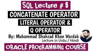 How to Use CONCAT LITERAL AND QOPERATOR in SQL  Concatenate Operator  Literal Operator  Q Operat [upl. by Eceer]