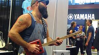 Reverend Peyton Plays A Cigar Box Guitar  The 2018 Summer NAMM SHOW [upl. by Altheta]