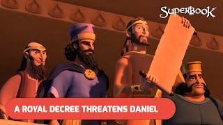 A Royal Decree Threatens Daniel  Clip from Roar  Superbook S01 E07 [upl. by Notsla]