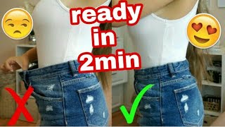 How to make jeans tight at waist without sewing machine [upl. by Enyalahs303]