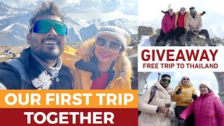 OUR FIRST TRIP TOGETHER  GIVEAWAY FREE TRIP TO THAILAND 🥳 [upl. by Annasor]