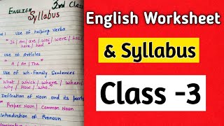 Class 3 English worksheet with syllabus [upl. by Terr]