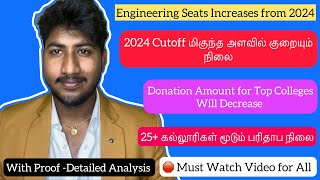 🛑AIampDSCSE Engineering Seats⬆️Cutoff DecreasesDonation in Top Colleges Decreases in 2024Analysis [upl. by Kelley]