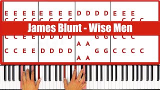 Wise Men James Blunt Piano Tutorial Easy Chords [upl. by Lymn]