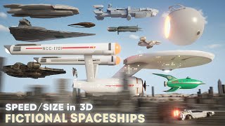 SPEEDSIZE COMPARISON 3D  Fictional SPACESHIPS 🛸 [upl. by Chaddie]