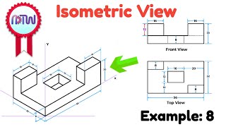 Converting Isometric View to Orthographic viewFirst angel Method Engg Graphics  Drawing [upl. by Aushoj]