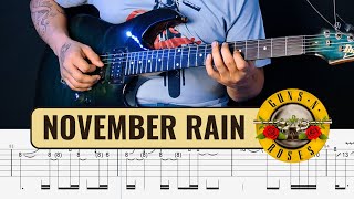 Guns N Roses  November Rain Guitar Solo Lesson With Guitar Tab [upl. by Nauwtna]