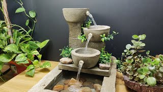 How to make Amazing awesome waterfall fountain water fountain at home [upl. by Enigroeg376]