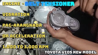 Toyota Vios Alternator Belt Tensioner Pulley Dual VVTI How to replace or diagnose engine vibration [upl. by Madanhoj]