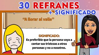 30 Ejemplos De Refranes CON SU SIGNIFICADO I Refranes  Significado [upl. by Ayhtnic83]