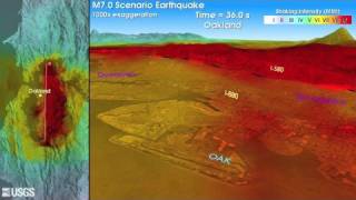 M70 Earthquake Simulation for Hayward Fault California [upl. by Newra]