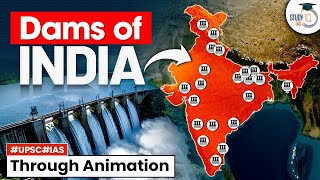 Important Indian Dams through Animation  MustKnow Dams for UPSC Exam  Dams of India  StudyIQ [upl. by Lavina]