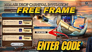 2024 AIR DROP CARNIVAL INVITATION EVENT IN PUBG MOBILE  ENTER INVITATION CODE [upl. by Brittne]