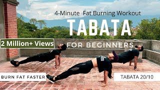 TABATA For Beginners  4Minute Fat Burning Workout  AtHome Workout [upl. by Atrahc]