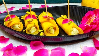 Mango Malai Roll  5 minutes Mango Dessert Recipe  Easy amp Quick Recipe  Ritu  The Foodhunter [upl. by September]