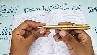 Sheaffer 368 2 Prelude 22 Karat Gold Plated Ballpoint Pen Gold Model 18942 [upl. by Anwaf]