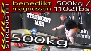 Benedikt Magnusson 500kg Deadlift World Record [upl. by Nairehs]