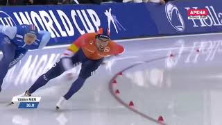 Speed Skating World Record 1000m Kjeld Nuis  106183 Salt Lake City 9 March 2019 [upl. by Avlem]