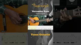 November Rain  Guns N Roses  Fingerstyle Guitar Tutorial  TAB amp Lyrics [upl. by Eiznekcm]