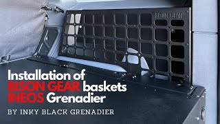 Bison Gear Baskets for INEOS Grenadier installation by Inky Black Grenadier [upl. by Ttihw]