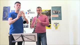 Copland Clarinet Concerto Canenza on 2 clarinets [upl. by Nidroj]