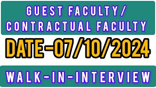 Guest faculty New Vacancy 2024 💯ℹ️ university recruit [upl. by Madaras]