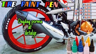 How to use Tire paint pen marker  Paano gamitin ang Tire paint pen marker  motodave [upl. by Adnahsam773]