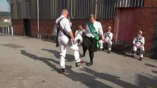 Lord Conyers Morris Men amp Silkstone Greens dance Bacca Pipes Jig at Bromyard Folk Festival 2023 [upl. by Amalea]