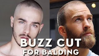 Top BUZZ CUT BALDING  Beautiful Hairstyle for Balding Men [upl. by Nylaj]