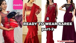 Part2Meesho party wear 1 minute saree haulstylish ready to wear saree collectionTryonreview [upl. by Aznerol]