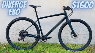 2021 SPECIALIZED DIVERGE COMP EVO THE BEST GRAVEL BIKE OUT THERE FLAT HANDLEBAR FUTURE SHOCK [upl. by Enialem]