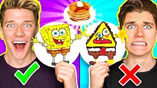 PANCAKE ART CHALLENGE 3 Learn How To Make Spongebob Star Wars Jedi amp Wonder Woman DIY Pancake [upl. by Einalam]