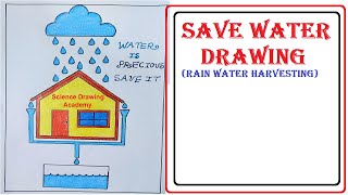 Save water drawing  science project  rain water harvesting  science drawing academy [upl. by Rudolfo573]