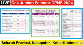 🔴LIVE Cara Cek Jumlah Pelamar CPNS 2024 Seluruh Kementerian Provinsi Kabupaten amp Kota di Indonesia [upl. by Aisitel]