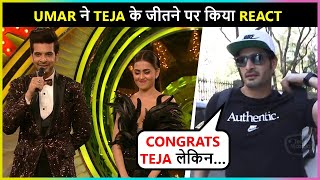 Umar Riaz CONGRATULATES Tejasswi Prakash For Winning Bigg Boss 15 Trophy [upl. by Naihtniroc297]