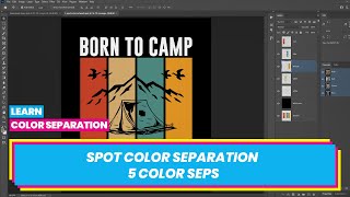 How to Do Spot Color Separation in Photoshop for Screen Printing  5 Color Seps [upl. by Fulviah]