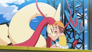 Feebas Evolves Into Milotic  Pokemon Journeys The Series Episode 31 English Sub [upl. by Mairhpe]