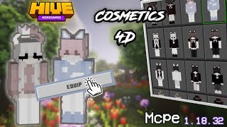 MCPE COSMETICS 4D Capes with skins and More works on Hive 11832 [upl. by Nylodnew]