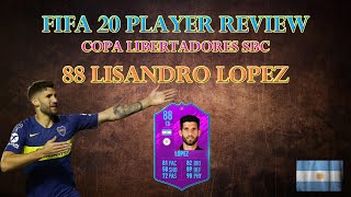 FIFA 20 PLAYER REVIEW  COPA LIBERTADORES SBC 88 LISANDRO LOPEZ LEAGUE SBC LOPEZ Ultimate Team [upl. by Ekoorb]